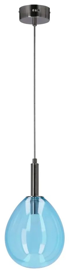 Niebieska lampa wisząca LED ze szklanym kloszem Lukka – Candellux Lighting