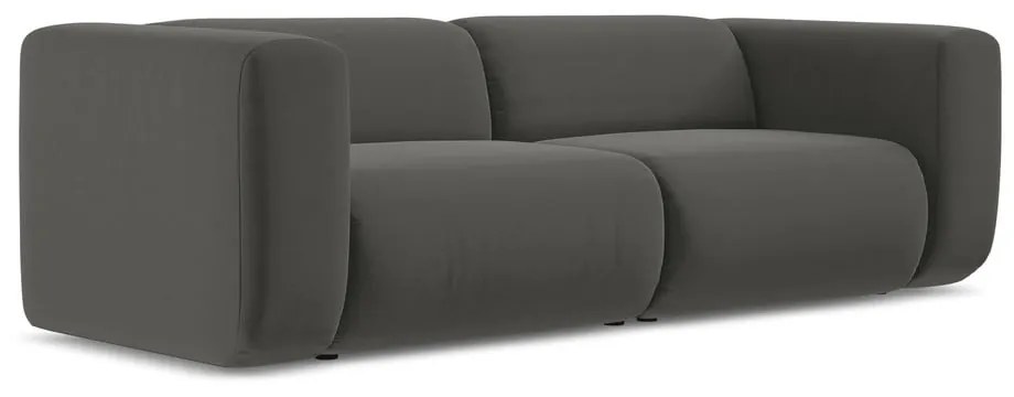 Szara aksamitna sofa 228 cm Ekahi – Makamii