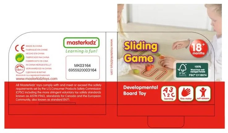 Masterkidz tablica edukacyjna gra przesuwna labirynt montessori