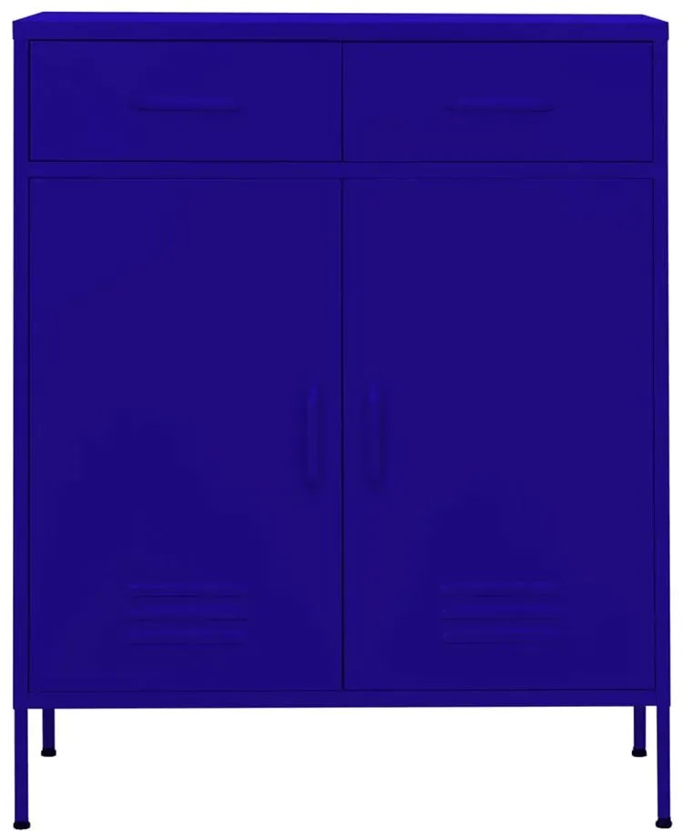 Granatowa metalowa szafka gospodarcza z 2 szufladami G6-C29
