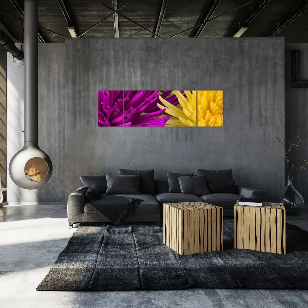 Obraz - szczegóły kwiatów (170x50 cm)