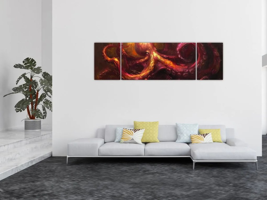 Obraz - Ośmiornica, obraz olejny (170x50 cm)