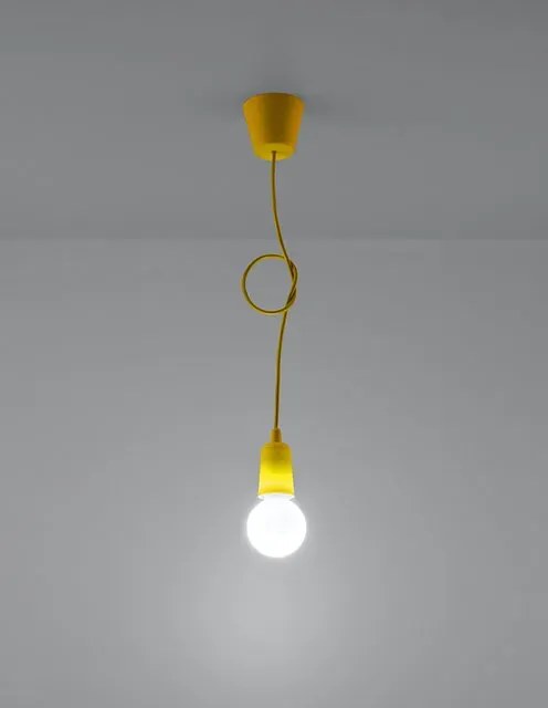 Żółta lampa wisząca w stylu industrialnym - EX541 W6-P62