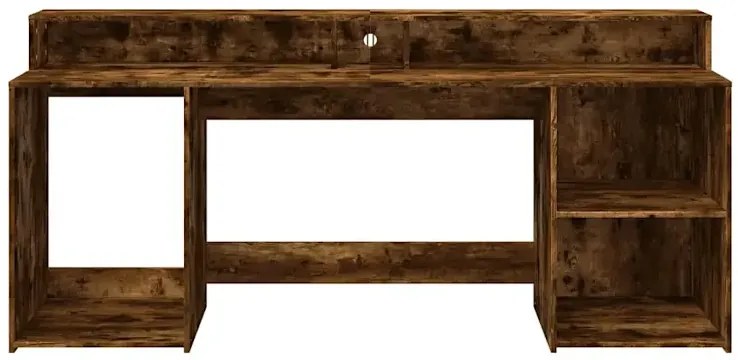 Podświetlane biurko 200 cm przydymiony dąb S1-N94