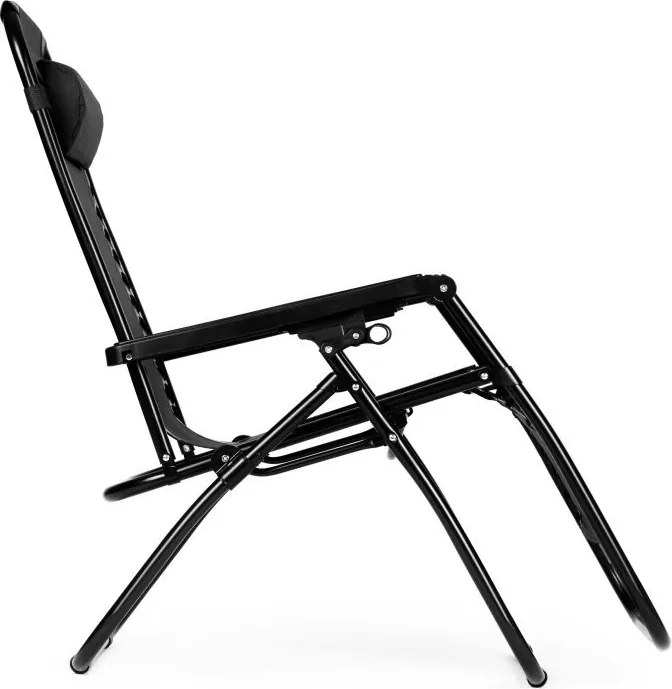 Składany leżak ogrodowy, tarasowy Rimini 009, czarny
