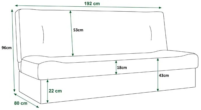 Czarna rozkładana wersalka z funkcją spania H5-F55