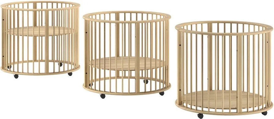 Kojec dla dzieci z litego drewna bukowego 90x90 cm w naturalnym kolorze Dino – Vipack