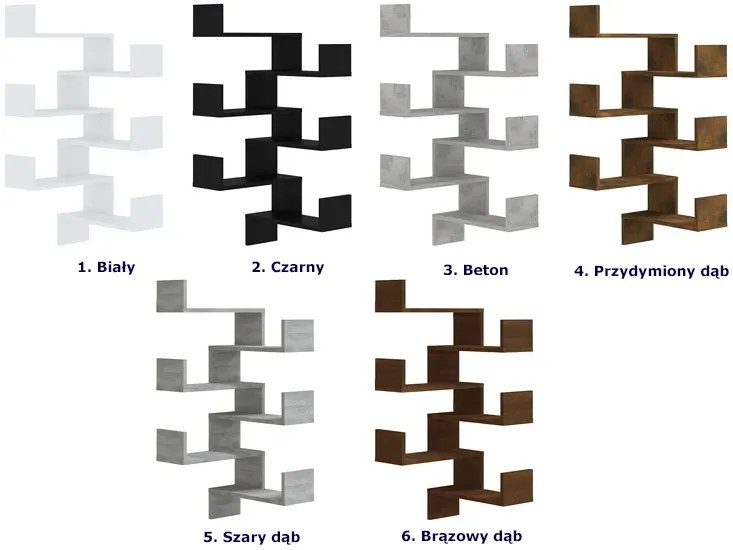 Półka narożna ścienna na książki brązowy dąb L9-Z14