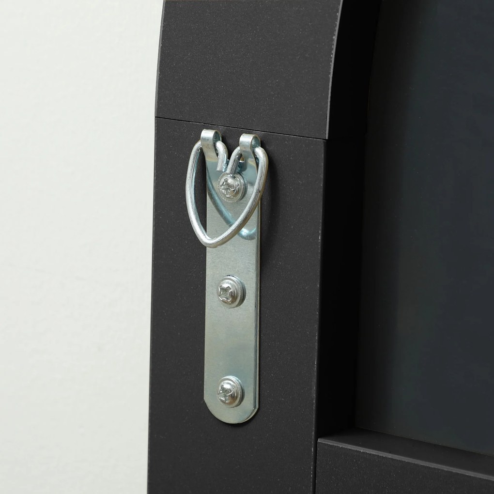 HOMCOM Pełnowymiarowe Lusterko bez Ramy, Wolnostojące/Montaż Ścienny, Metalowy Stojak, 50x150 cm, Czarne