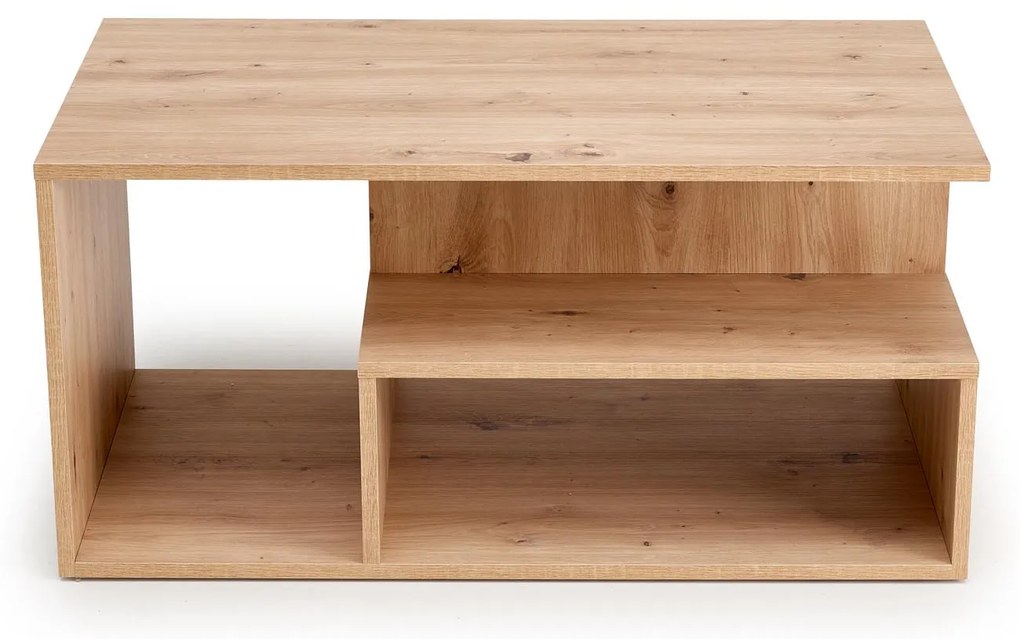 Prostokątna ława dąb artisan do salonu z półką 90/51/43 IVA