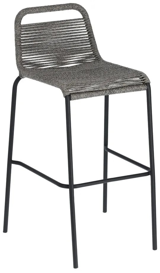 Szary hoker ze stalową konstrukcją Kave Home Glenville, wys. 74 cm