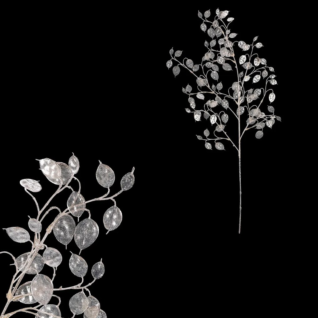 Zestaw sztucznych gałązek Lunaria, 2 szt., biały, oszronione, 85 cm