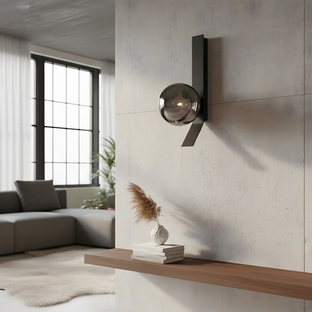 KINKIET ŚCIENNY APP1757-1W CZARNY CHROM