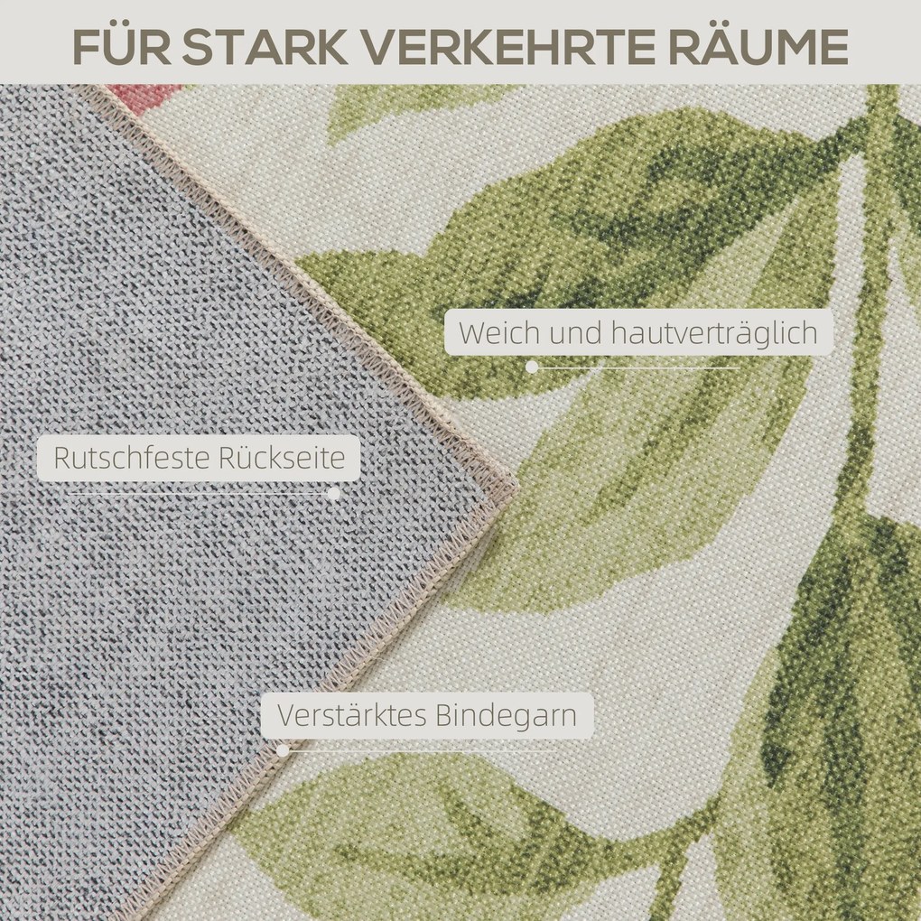 HOMCOM Dywan wiejski, wszechstronny, poliester, łatwa pielęgnacja, antypodłogowy, kolorowy