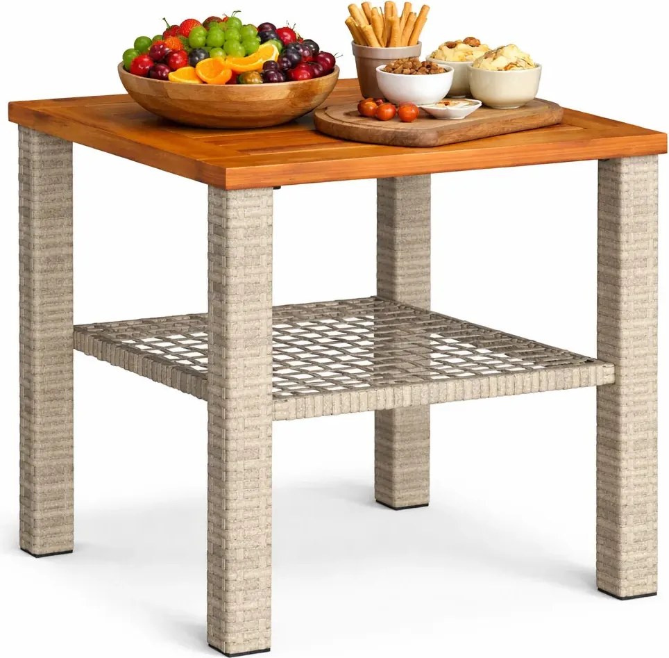 Stolik kawowy technorattanowy do ogrodu T3-E22