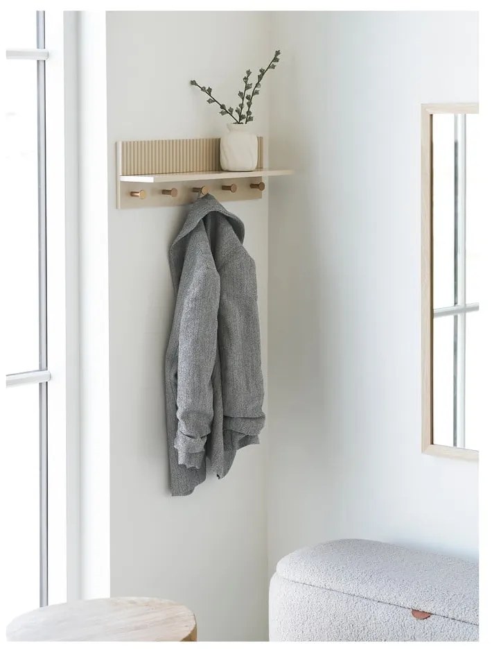 Beżowy wieszak ścienny z półką 50 cm Rocca – House Nordic