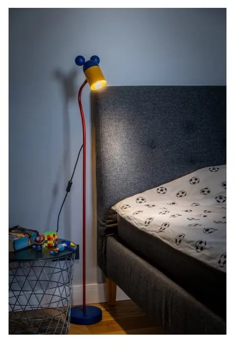 Niebieska lampa stojąca z metalowym kloszem (wysokość 133,5 cm) Mouse – GTV