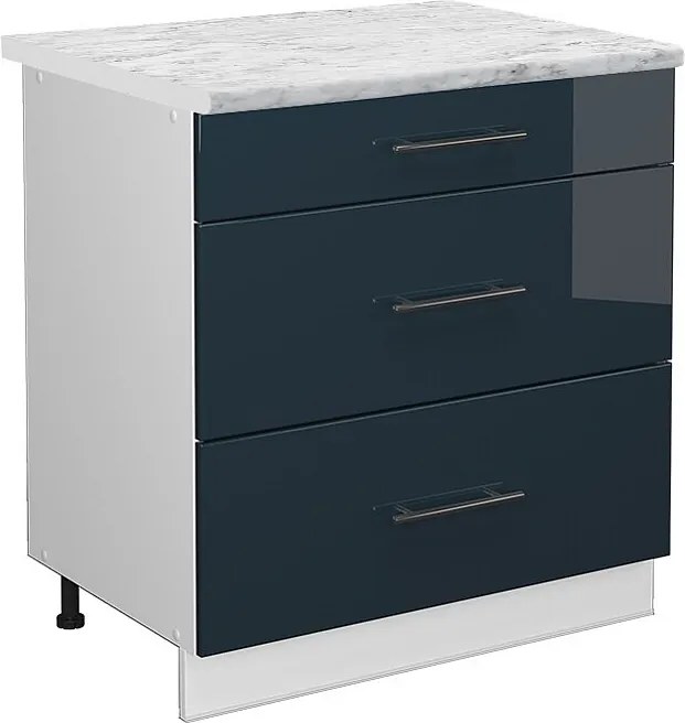 Szafka dolna do kuchni ciemnoniebieski wysoki połysk 80x60x82 fame-line