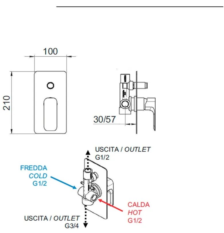 Bateria prysznicowa podtynkowa w kolorze matowej czerni (2 otwory) Spy – Sapho