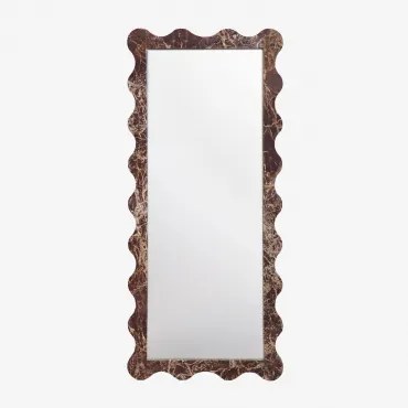 Prostokątne Lustro Ścienne Z Marmuru Bayaibe Czerwony Marmur Cherry Gold & 80 X 180 Cm - Sklum