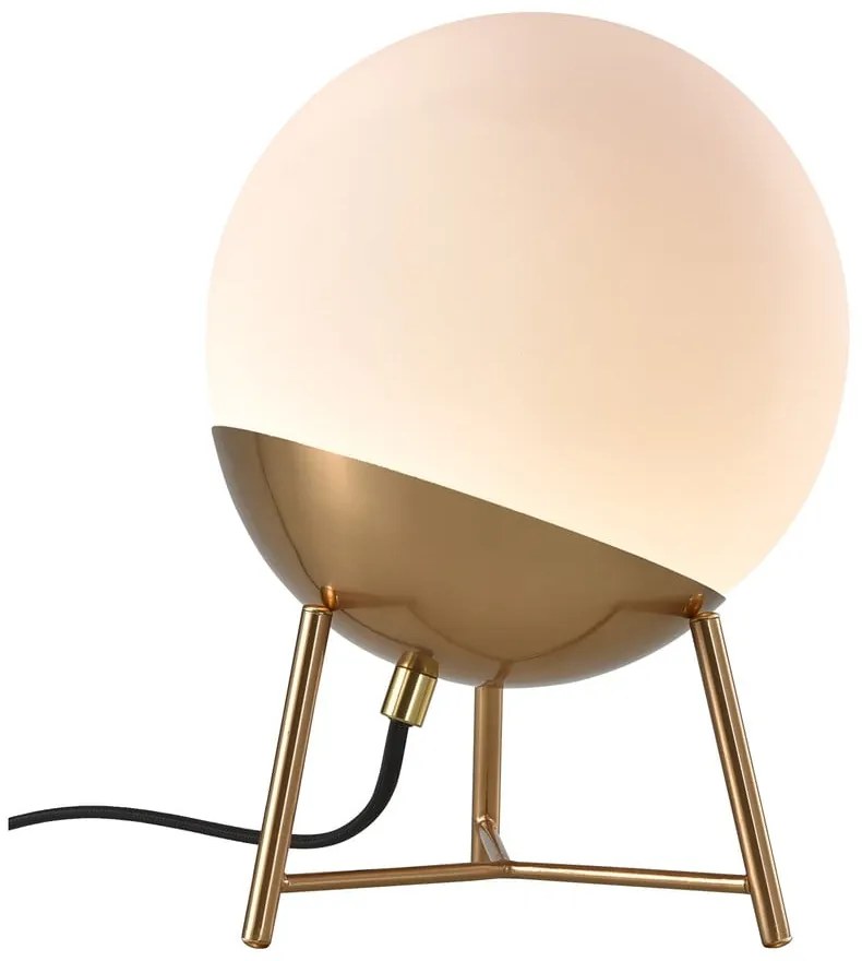 Biała lampa stołowa LED ze ściemniaczem z szklanym kloszem (wys. 32 cm) Chelsea – House Nordic