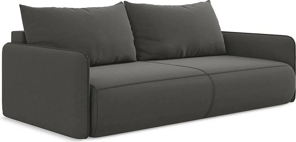 Kanapa 3-osobowa z funkcją spania - z tkaniny welwetowej - stalowy - NANEA