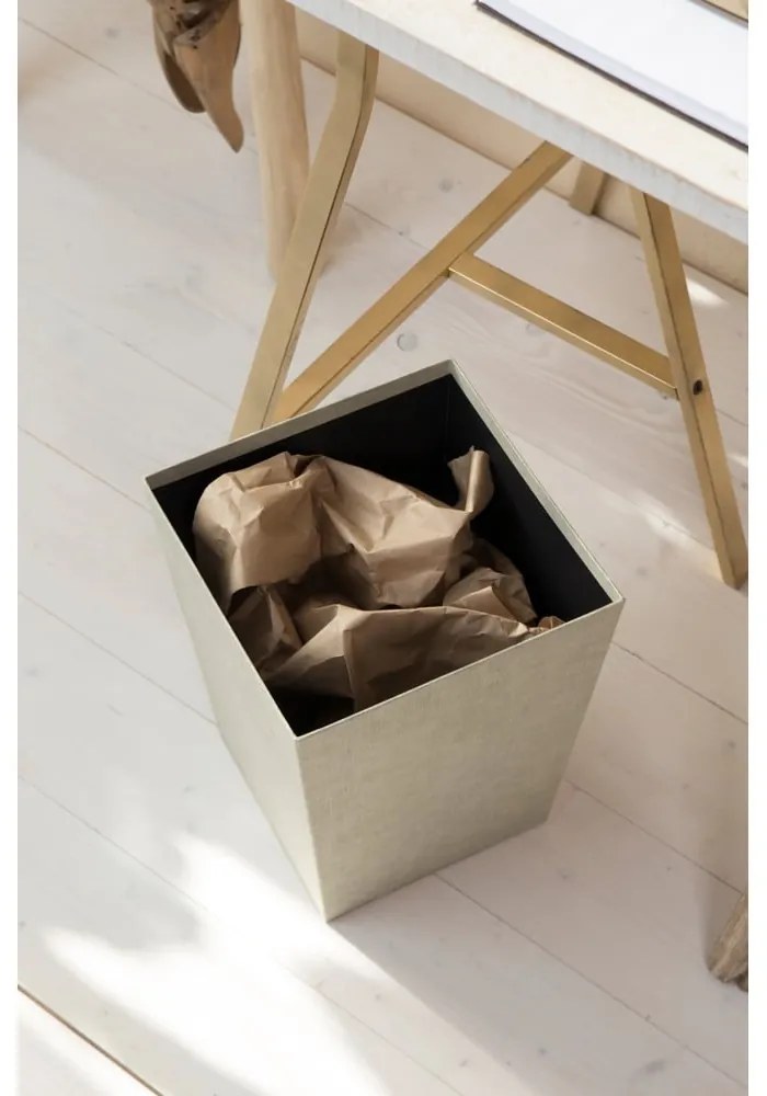 Beżowy biurowy kosz na śmieci Sofia Canvas Paper Laminate – Bigso