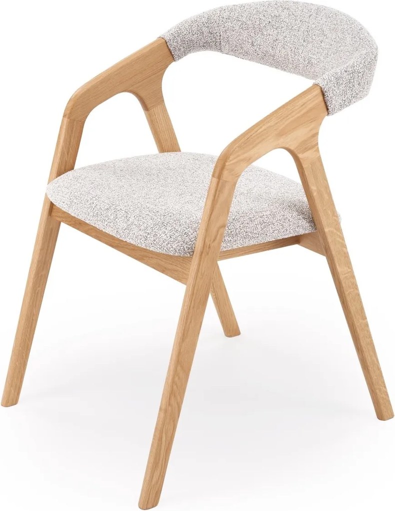 Tapicerowane krzesło dębowe z podłokietnikami krzesło Bueno Halmar