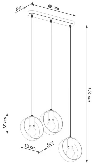 Biała geometryczna lampa wisząca nad stół - A175 F8-P50
