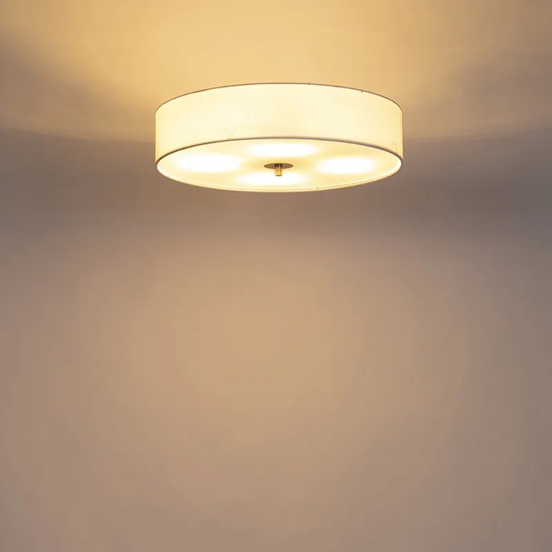 Rustykalna lampa sufitowa biała 50 cm - Drum