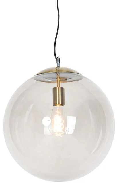 Nowoczesna lampa wisząca mosiężna z dymionym szkłem 40 cm - Ball Nowoczesny Oswietlenie wewnetrzne