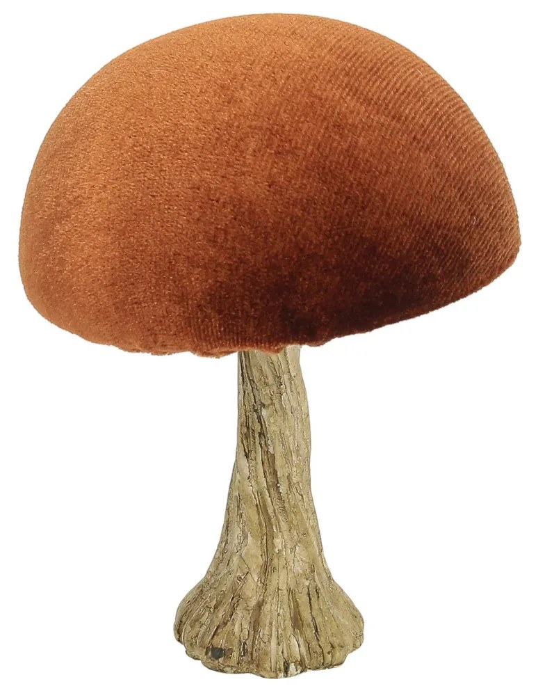 Dekoracja Velvet Mushroom 10 cm orange