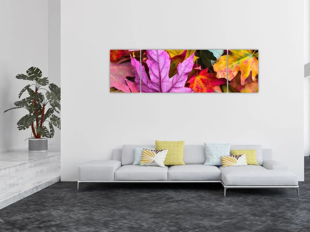 Obraz - jesienne liście (170x50 cm)