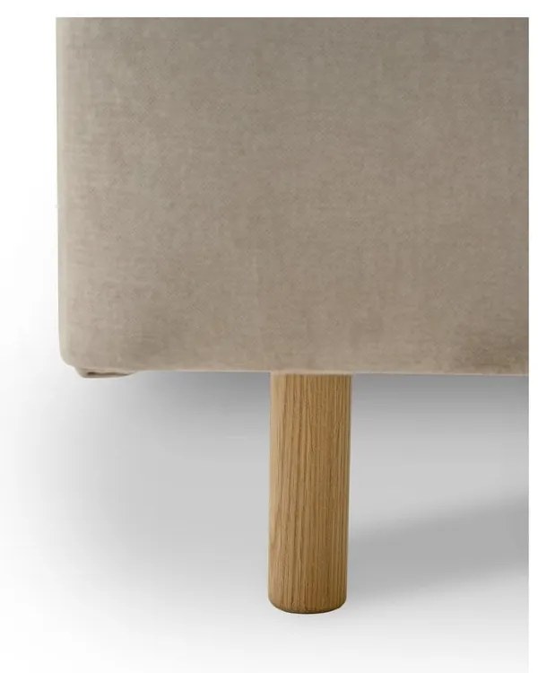 Beżowe tapicerowane łóżko dwuosobowe ze stelażem 160x200 cm Zee – Scandic