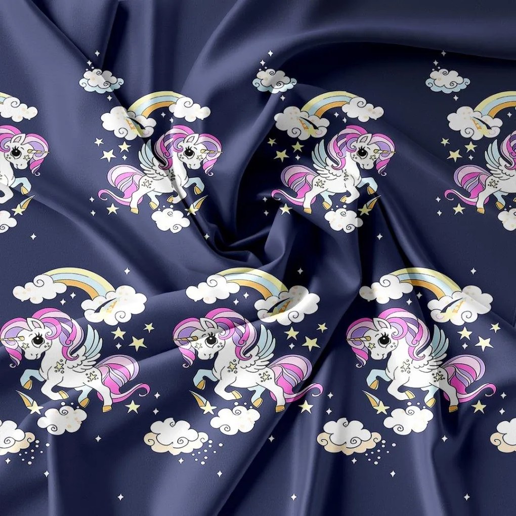 PrzytulneMieszkanie.pl PrzytulneMieszkanie.pl Pościel dziecięca z mikrofibry UNICORN niebieska Rozmiar pościeli: 70 x 80 cm | 140 x 200 cm