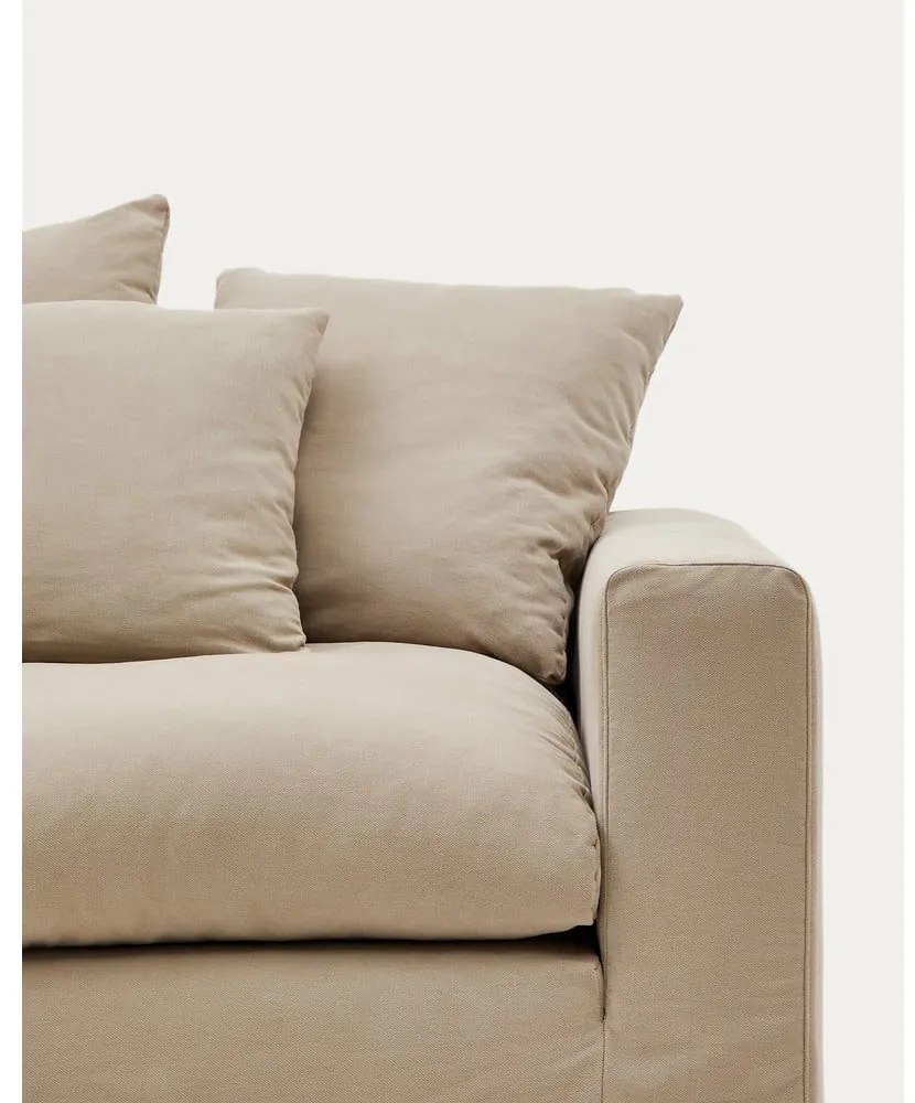 Beżowa lniana sofa 340 cm Nora – Kave Home