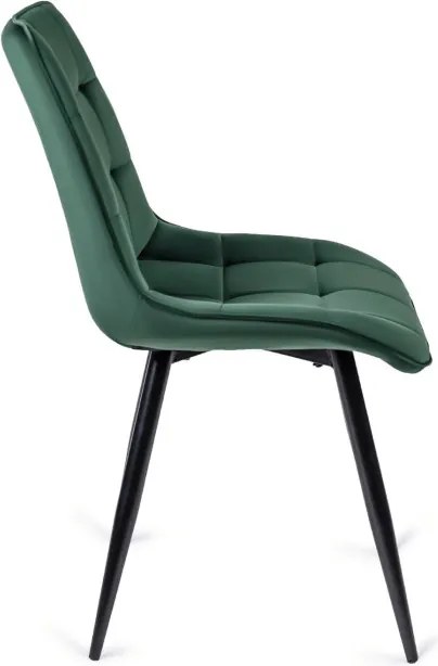 Krzesło Tapicerowane do Jadalni RIO Zielone Welurowe Nowoczesne Loft
