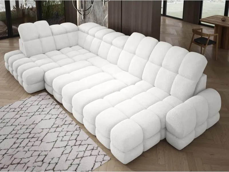 Narożnik TOLLO XL z elektryczną regulacją siedziska Lewostronny w tkaninie promocyjnej BUBBLE 01 WERSAL