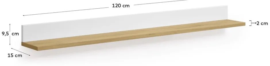 Biało-naturalna półka w dekorze dębu 120 cm Abilen – Kave Home