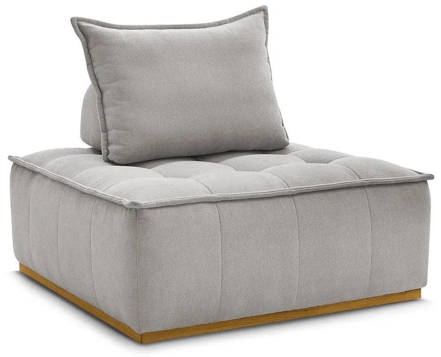 Jasnoszary fotel z tkaniny szenilowej Elisa – Bobochic Paris