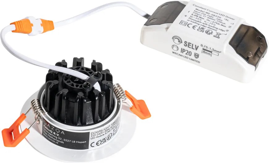 Wpuszczany reflektor biały 6,8 cm z LED 545 lm Ściemnialny IP65 - Gaius