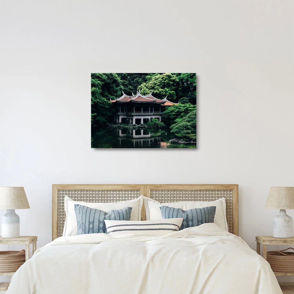 Obraz na szkle z japońskiego ogrodu narodowego (70x50 cm)