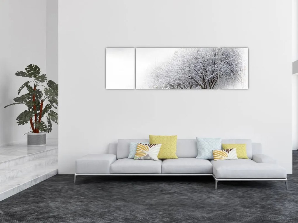 Obraz - Zimowa aleja (170x50 cm)