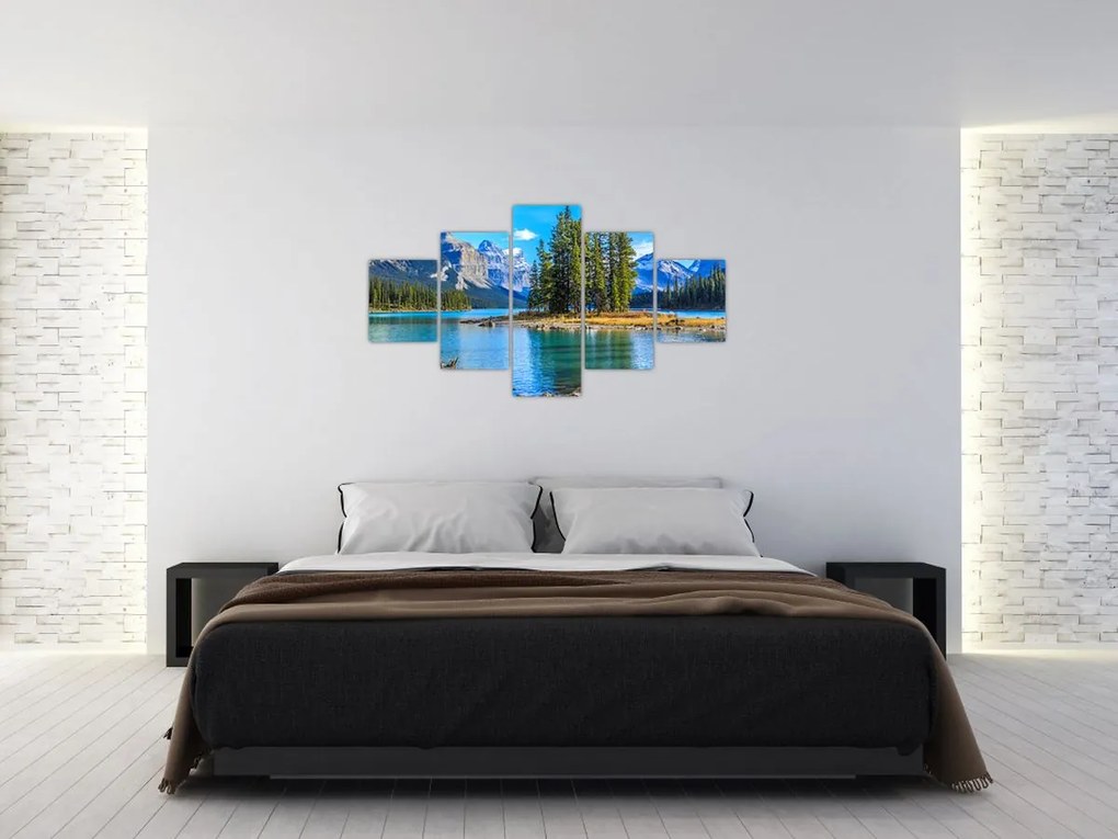 Obraz - Krajobraz górski z rzeką (125x70 cm)