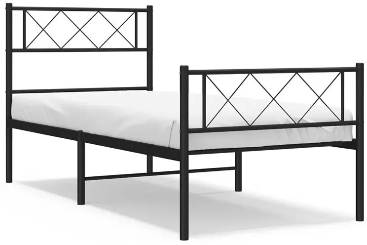 Czarne metalowe łóżko loftowe 80x200 cm - Raffa