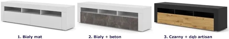 Szafka rtv wisząca lub stojąca biały + beton - Hangis