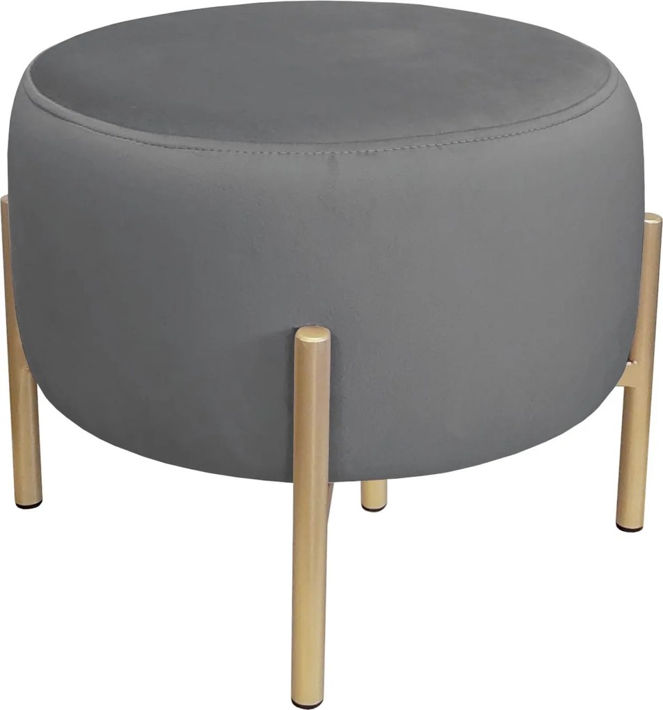 Pufa OLA loft ławka podnóżek metal : Kolor Stelaża - Złoty, Kolor tkaniny - VELVET - BL14, Typ tkaniny - Velvet