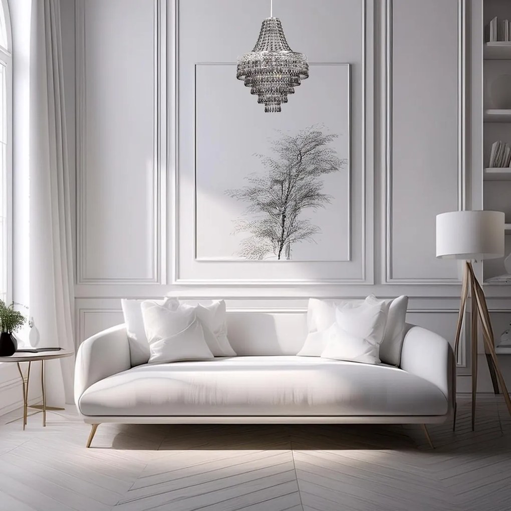 Żyrandol kryształowy CORAL Black 3xE14