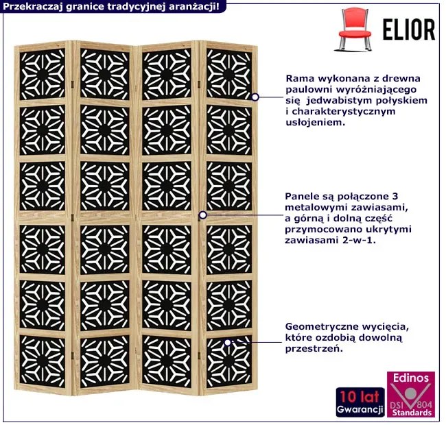 4 Panelowy Parawan Pokojowy S9-E24