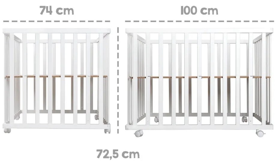 Biały kojec dla dzieci 100x75 cm – Roba
